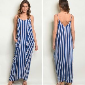 Striped Maxi Dress with Pockets